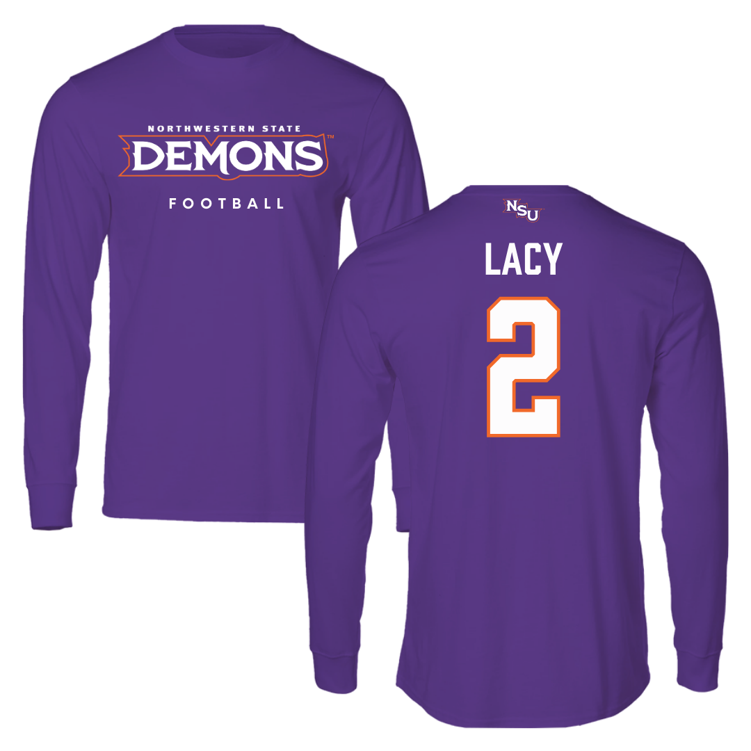 Northwestern State University Football Purple Demons Performance Long Sleeve - #2 Kennieth Lacy