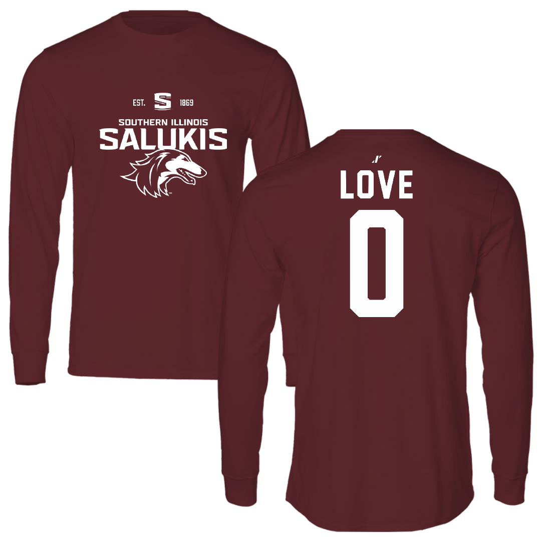Southern Illinois University at Carbondale Basketball Maroon General Long Sleeve - #0 Quierra Love