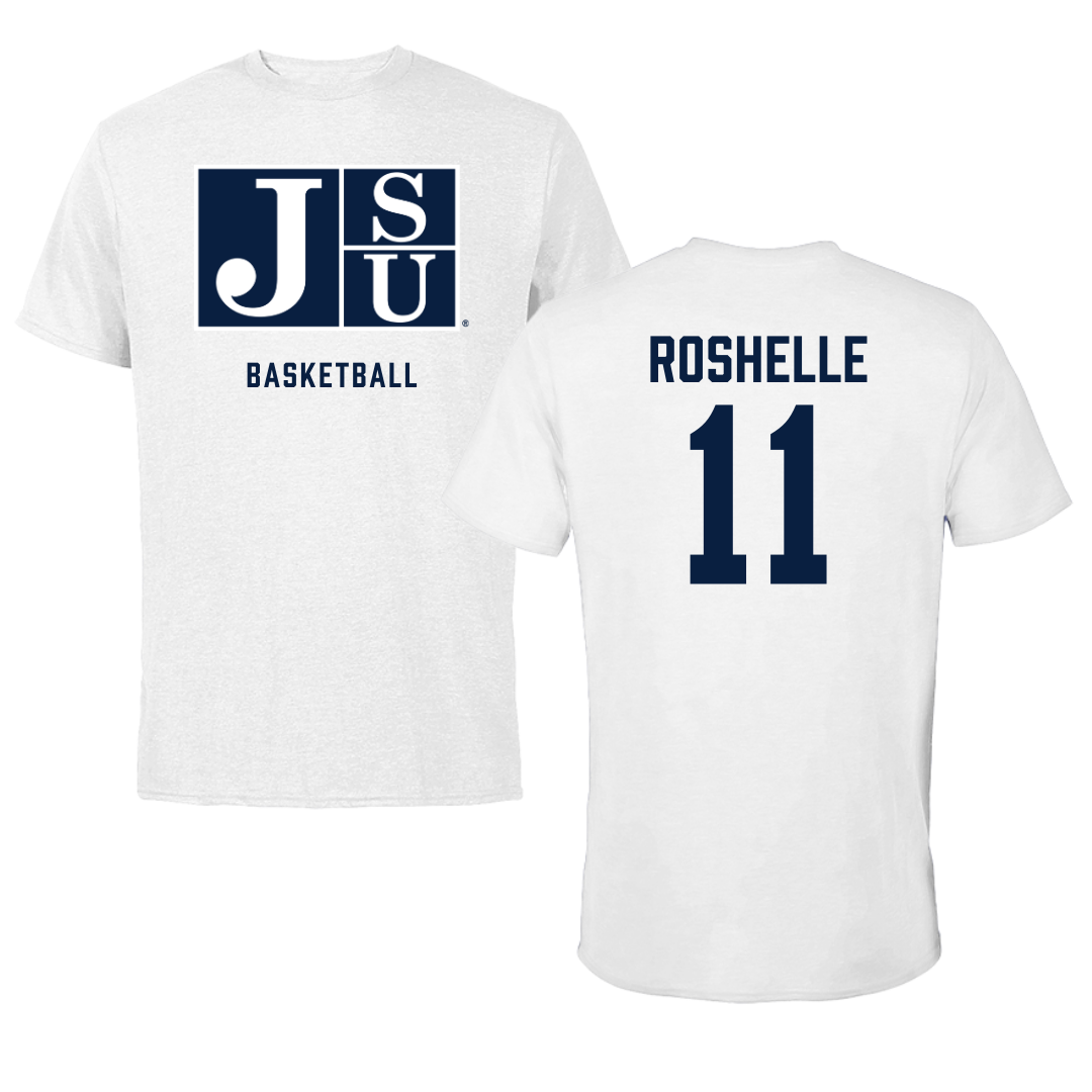 Jackson State University Basketball White Tee - #11 Madison Roshelle