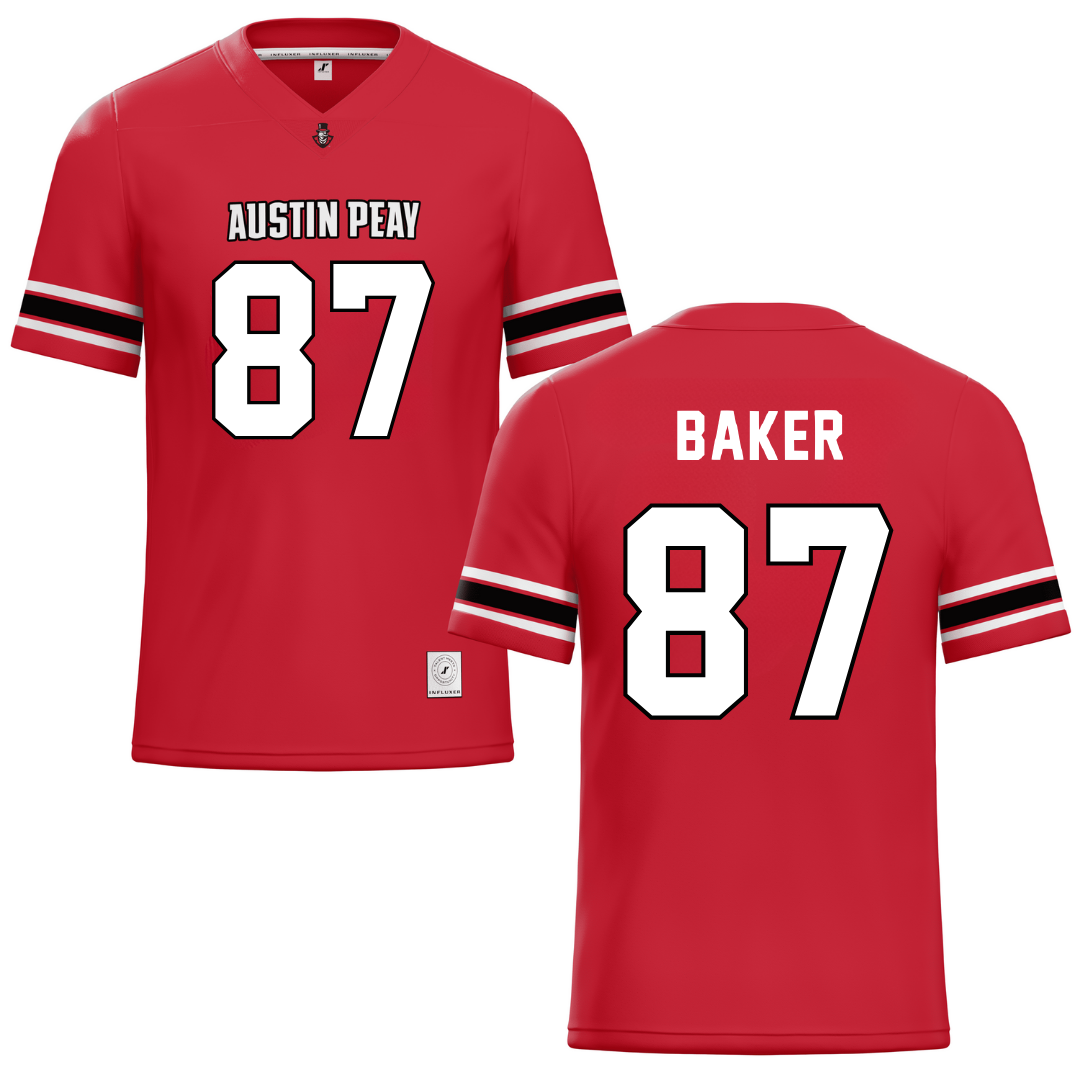 Austin Peay State University Red Football Jersey - #87 Jack Baker
