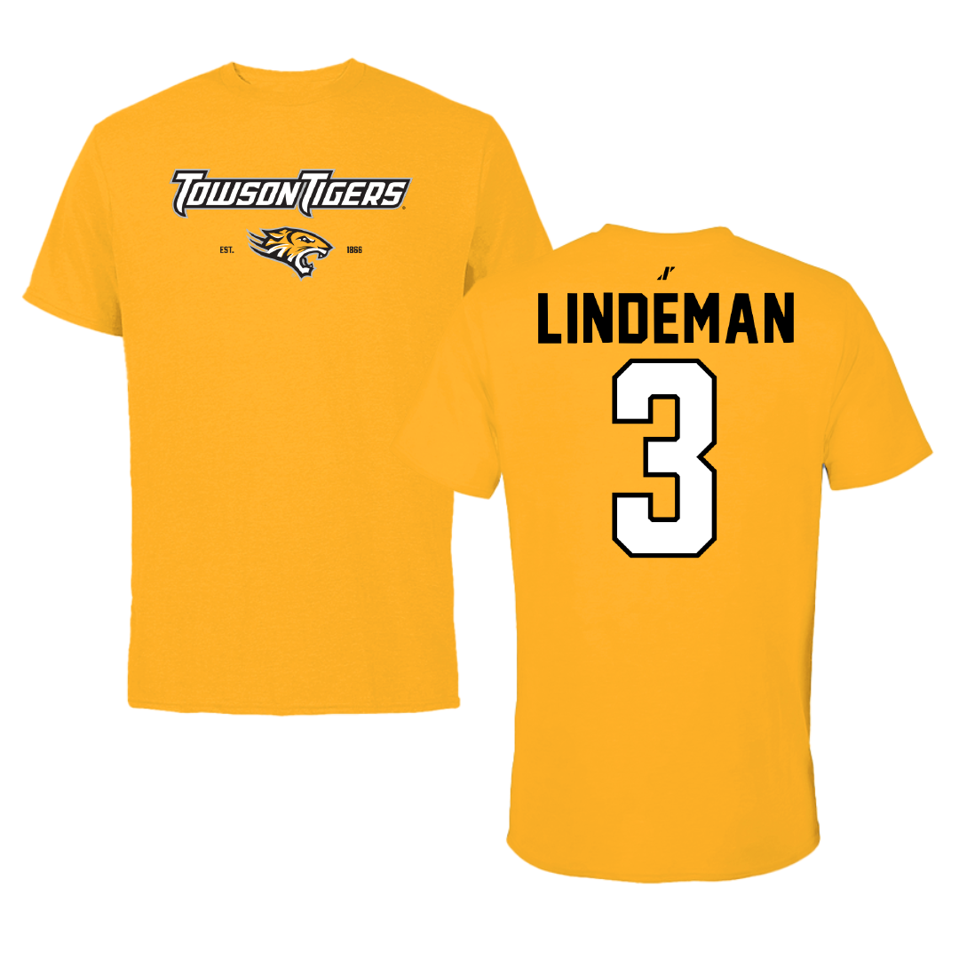 Towson University Soccer Gold General Performance Tee - #3 Sydney Lindeman