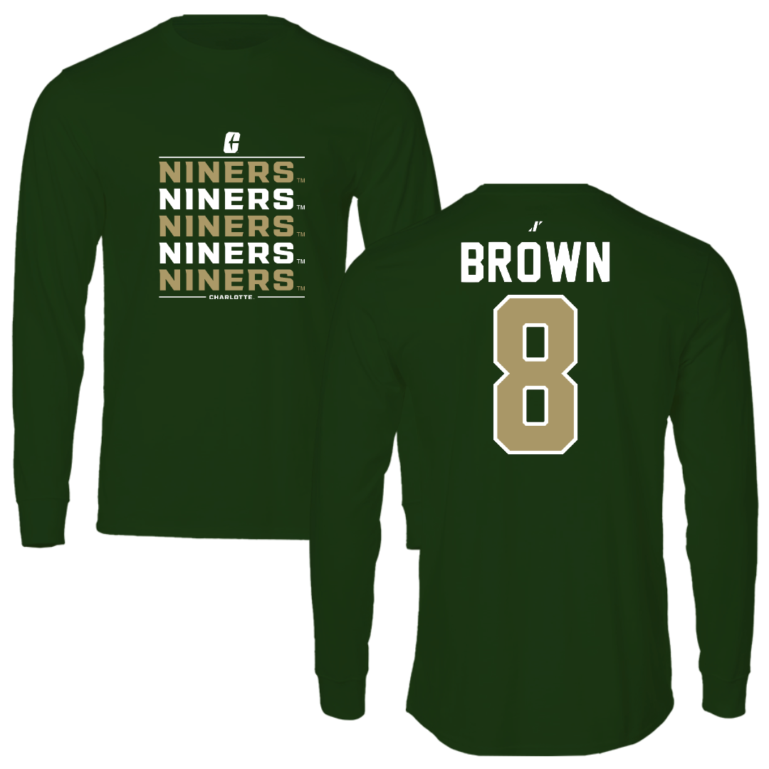The University of North Carolina at Charlotte Football Forest Green General Long Sleeve - #8 Sean Brown