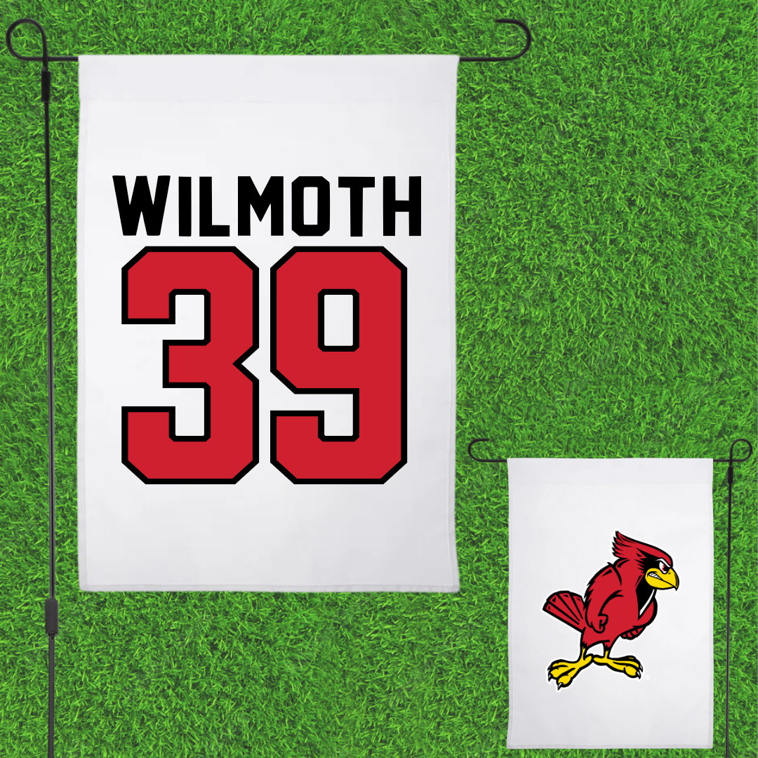 Illinois State University Baseball White Garden Flag - #39 Joey Wilmoth