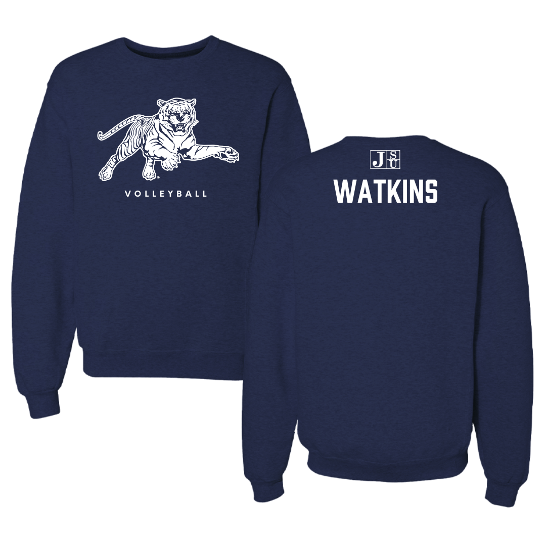 Jackson State University Volleyball Navy Crewneck - Kamiera Watkins