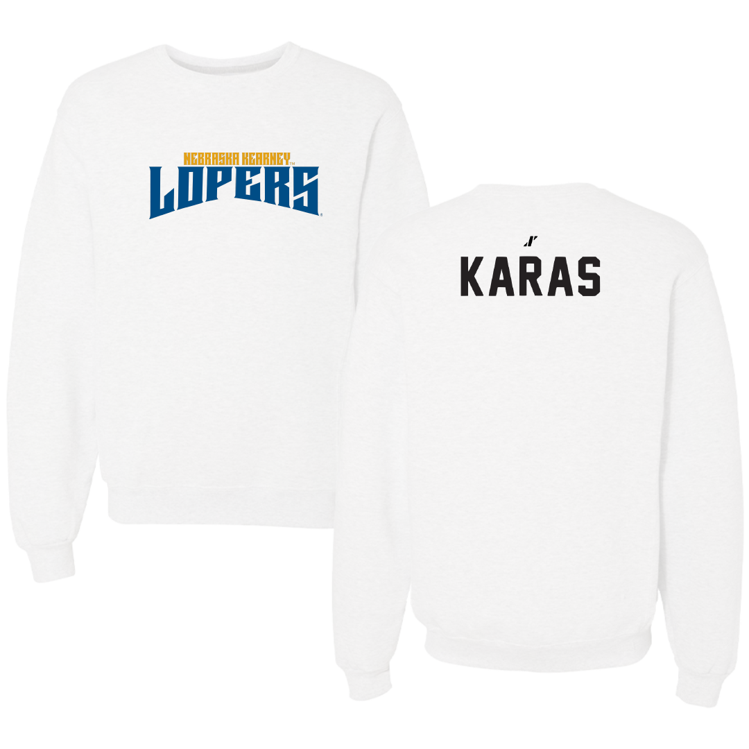 University of Nebraska at Kearney TF and XC White Classic Crewneck - Quin Karas