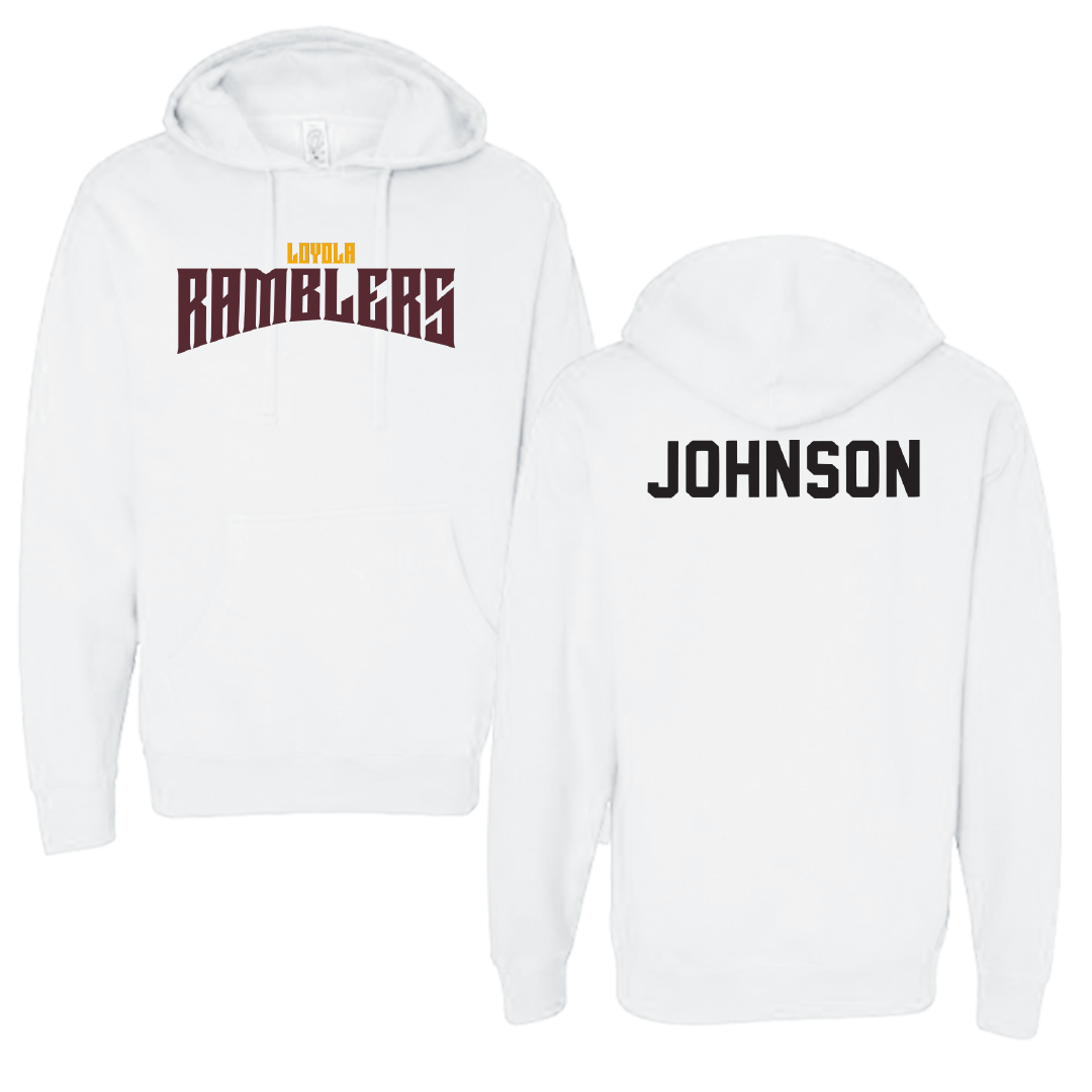 Loyola University-Chicago TF and XC White Classic Hoodie - Jayla Johnson