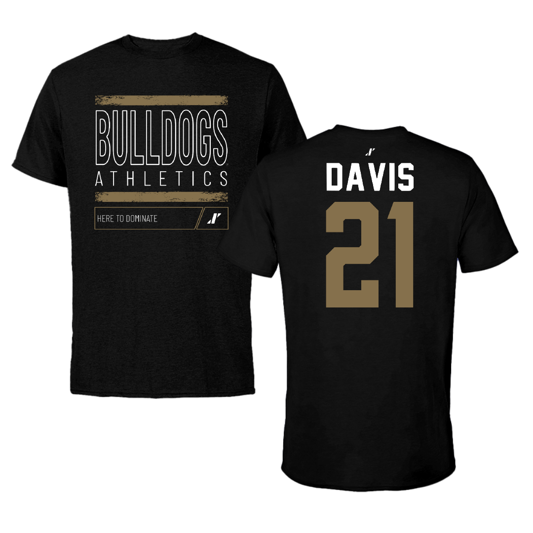 Bryant University Basketball Black Dominate Tee - #21 Aaron Davis