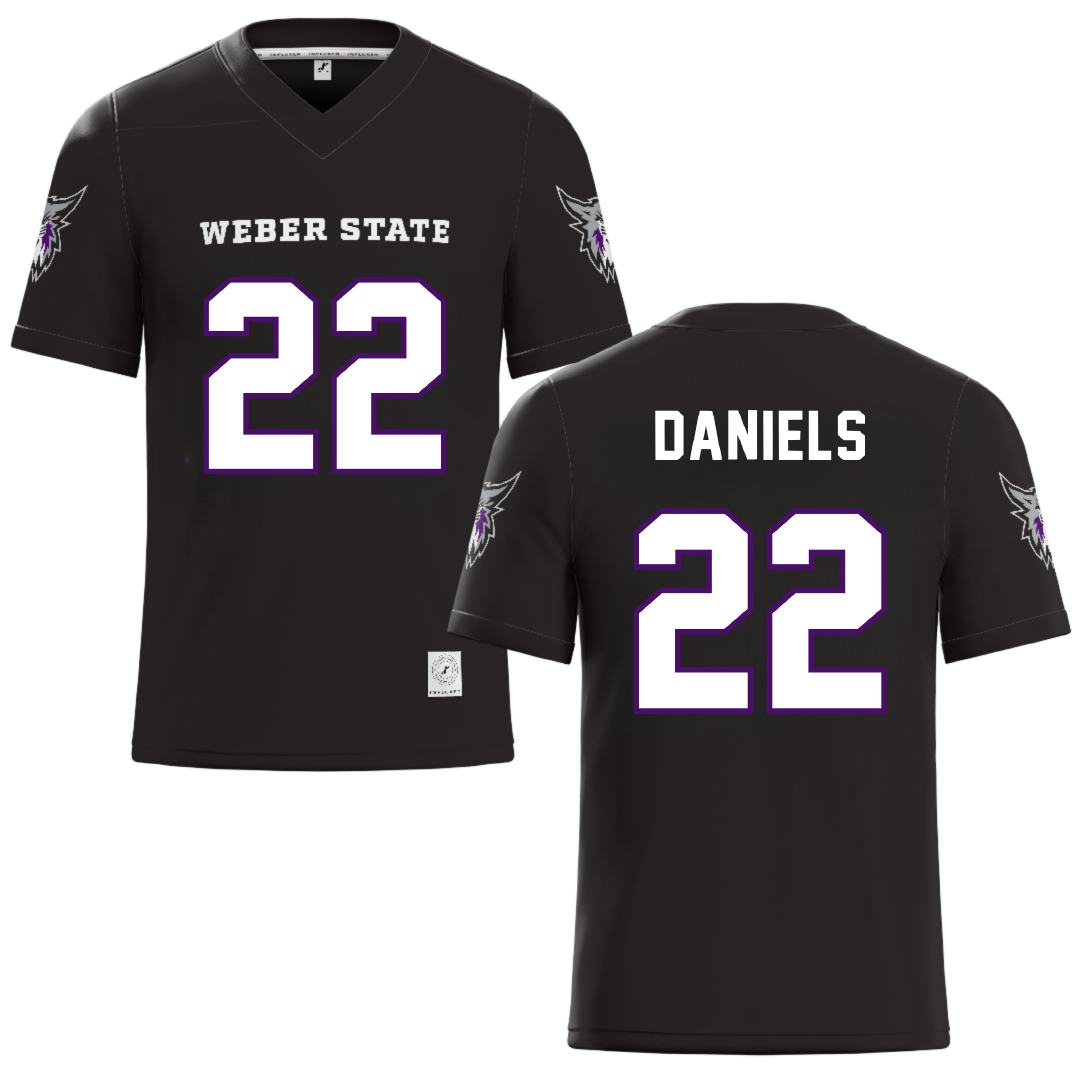 Weber State University Black Football Jersey - #22 Ishaan Daniels