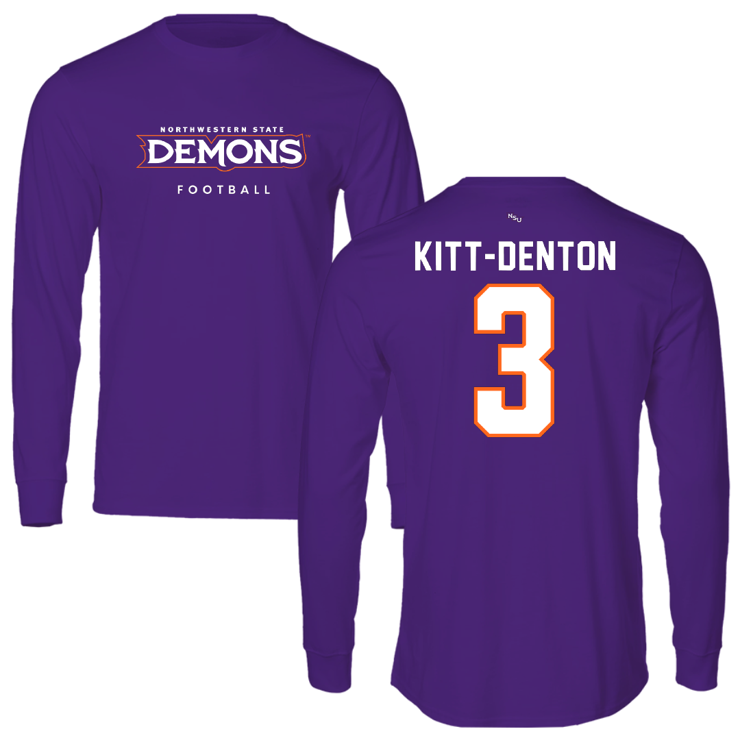 Northwestern State University Football Purple Demons Long Sleeve - #3 Myles Kitt-Denton