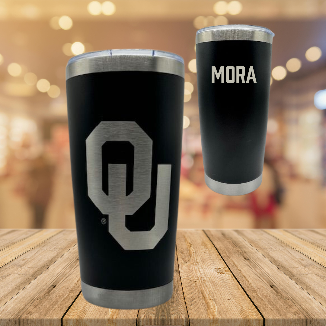 University of Oklahoma Wrestling Black Stainless Steel Tumbler - Juan Mora