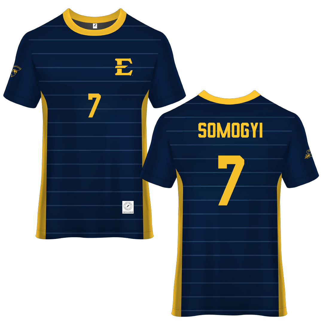 East Tennessee State University Navy Soccer Jersey - #7 Sydney Somogyi