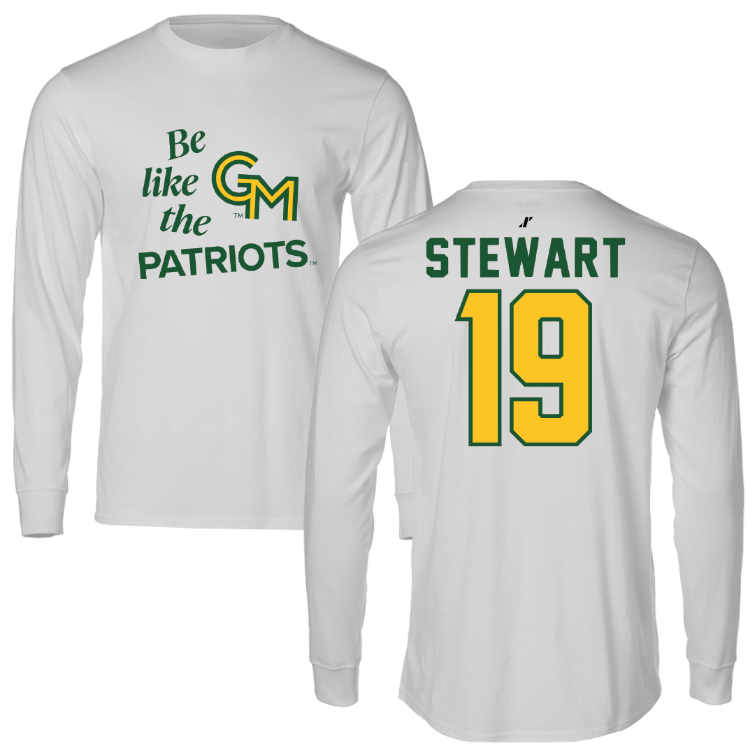 George Mason University Baseball Light Gray Be Like Us Performance Long Sleeve - #19 Owen Stewart