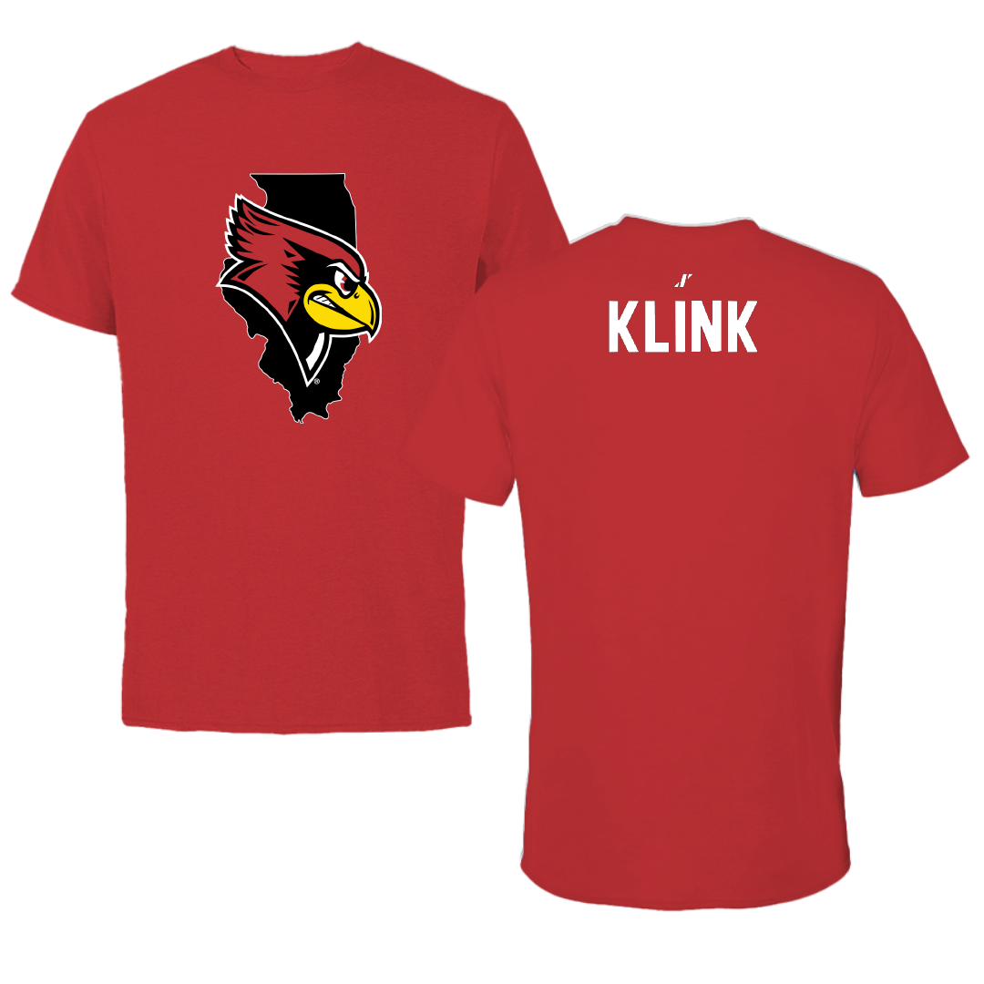 Illinois State University Track and Field Red State Performance Tee - Jacob Klink