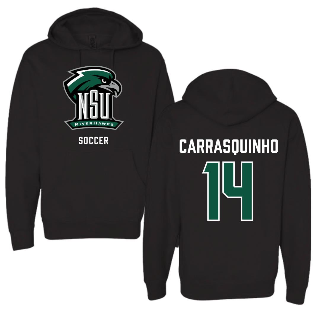 Northeastern State University Soccer Black NSU Hoodie - #14 Miguel Carrasquinho