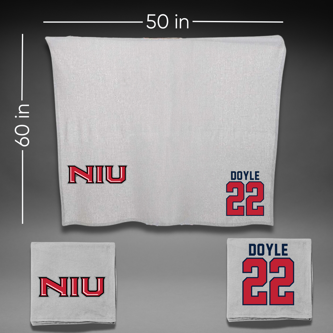 Northern Illinois University Basketball Gray Blanket - #22 Alecia Doyle
