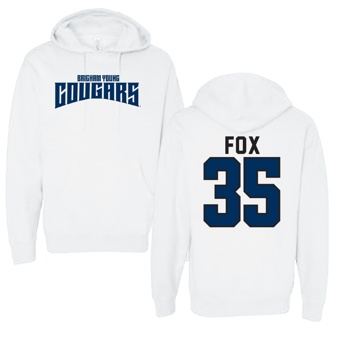 Brigham Young University Baseball White Classic Hoodie - #35 Matthew Fox