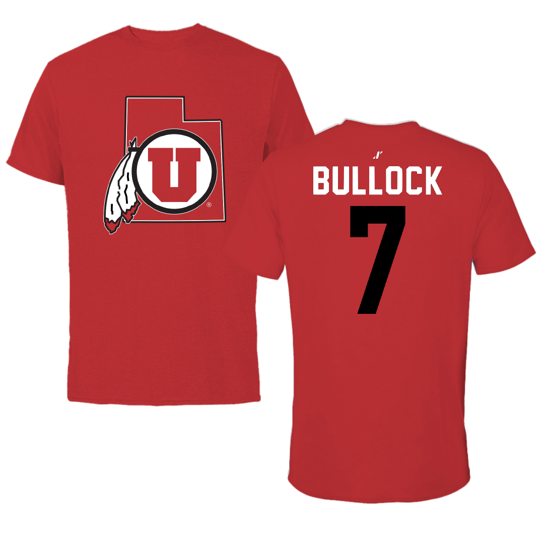 University of Utah Soccer Red State Tee - #7 Kelly Bullock