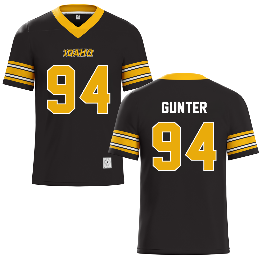 University of Idaho Black Football Jersey - #94 Payton Gunter