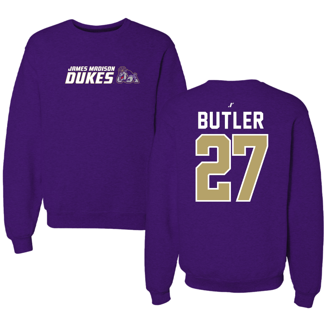 James Madison University Softball Purple General Crewneck - #27 Reed Butler
