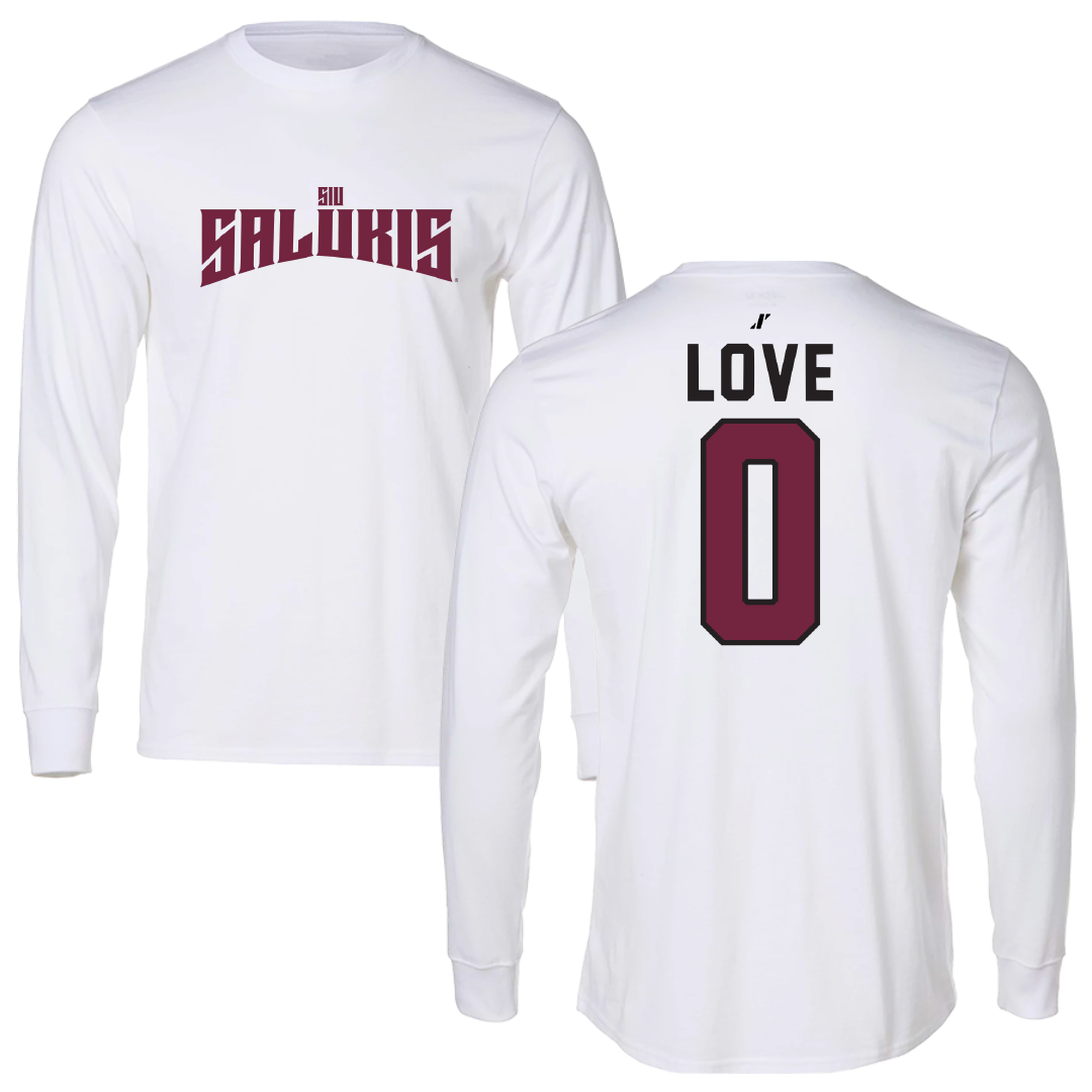 Southern Illinois University at Carbondale Basketball White Classic Long Sleeve - #0 Quierra Love