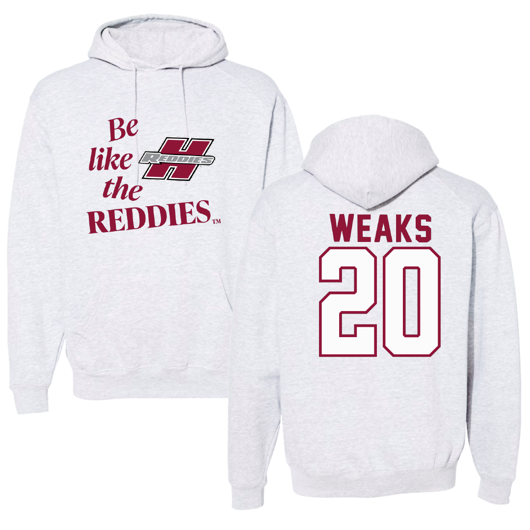 Henderson State University Baseball Light Gray Be Like Us Hoodie - #20 Reese Weaks