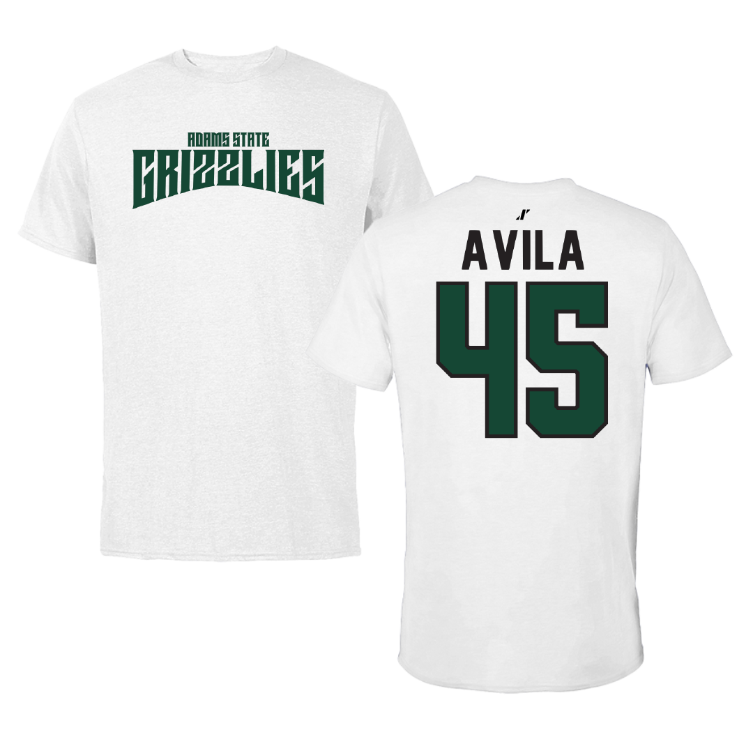 Adams State University Soccer White Classic Tee - #45 Caleb Avila