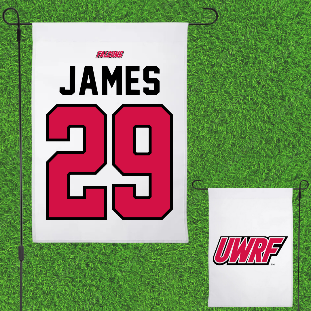 University of Wisconsin-River Falls Soccer White Garden Flag - #29 Haley James