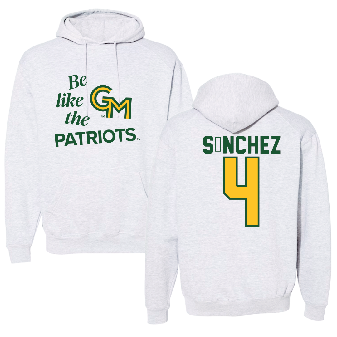 George Mason University Soccer Light Gray Be Like Us Hoodie - #4 Javi Sánchez