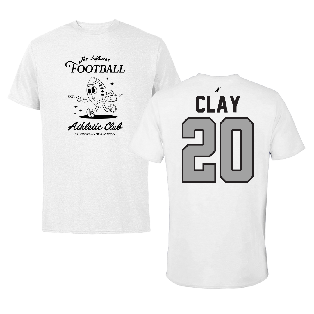 Football White Influxer Athletic Club Tee - #20 TJ Clay