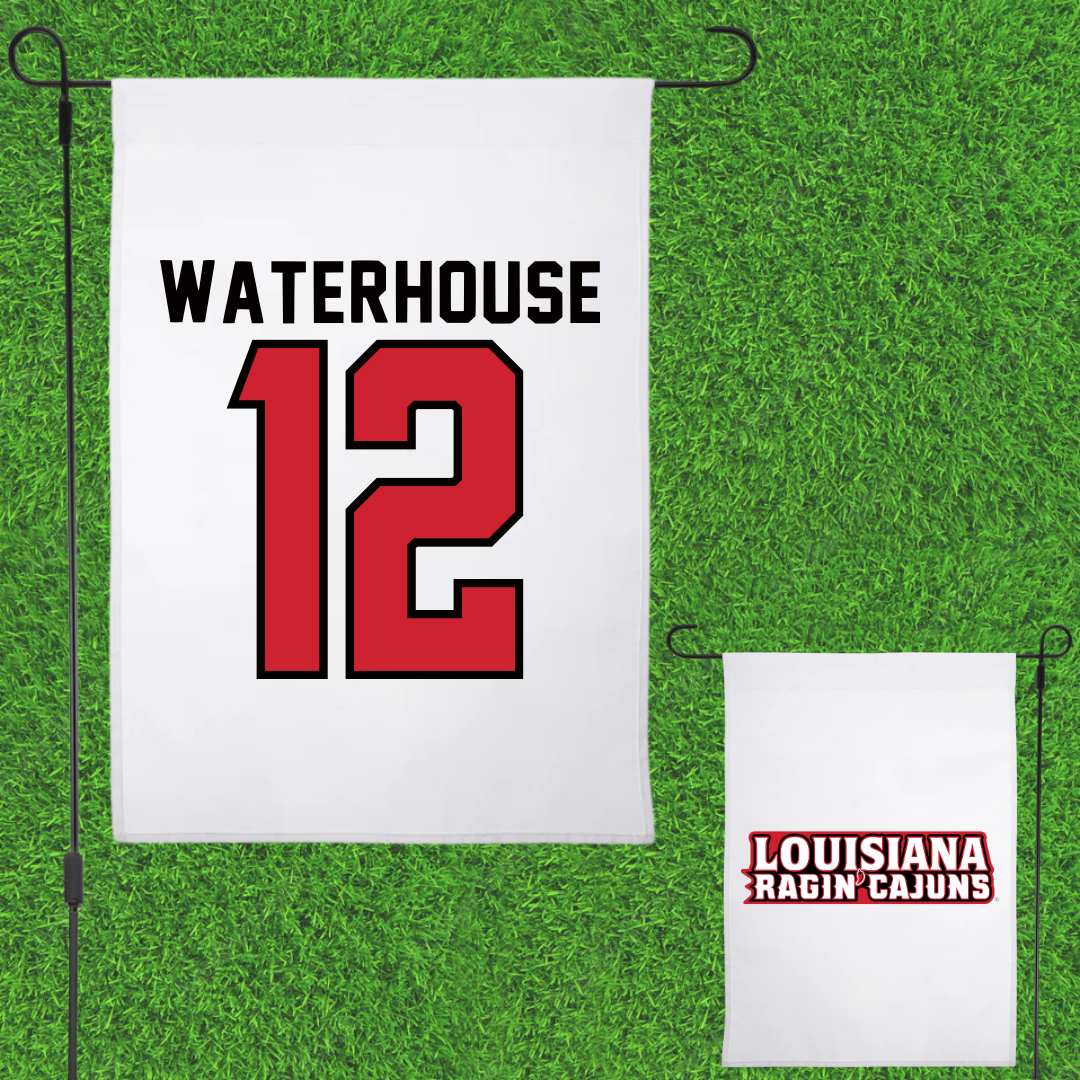 University of Louisiana at Lafayette Soccer White Garden Flag - #12 Hailly Waterhouse