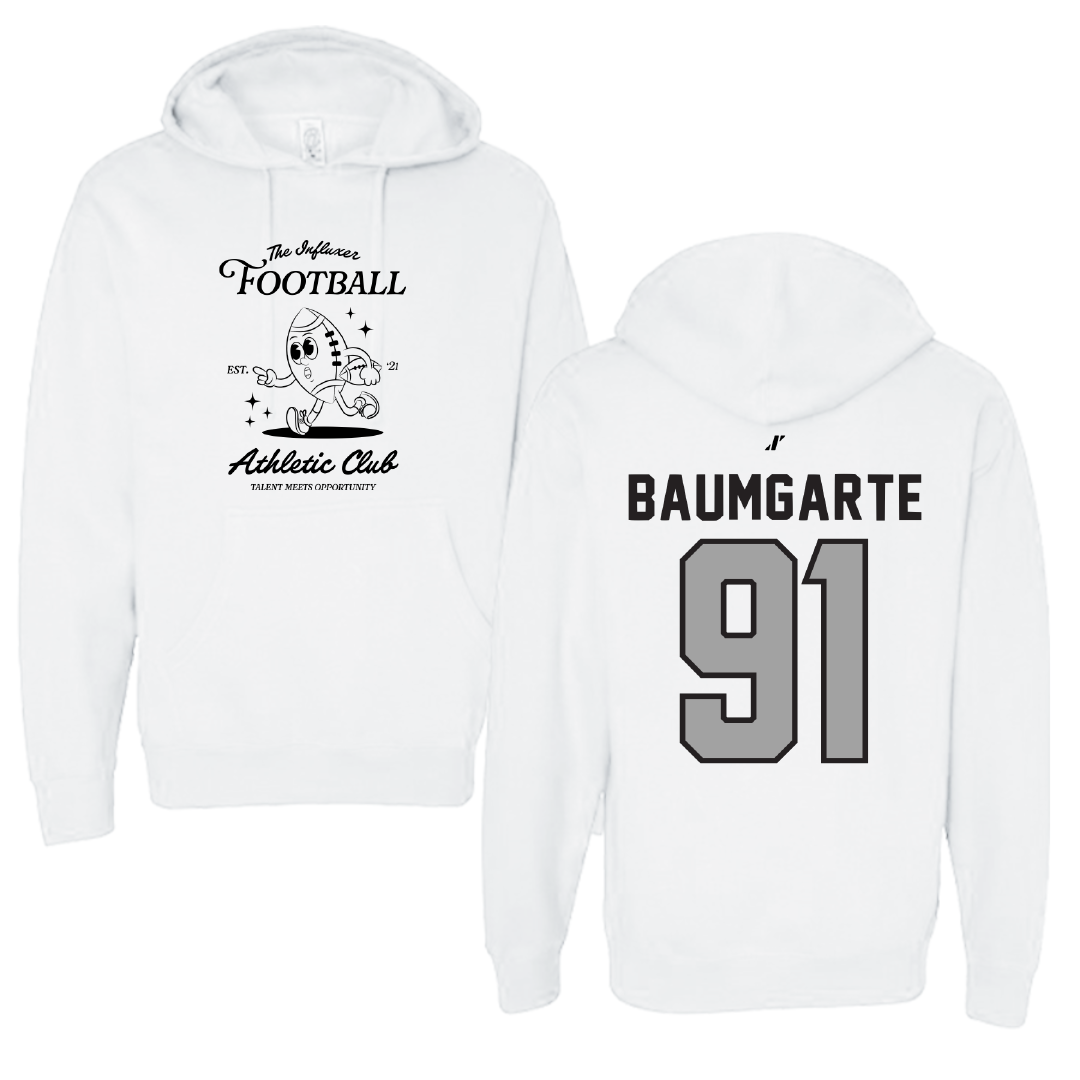 Football White Influxer Athletic Club Hoodie - #91 Jake Baumgarte
