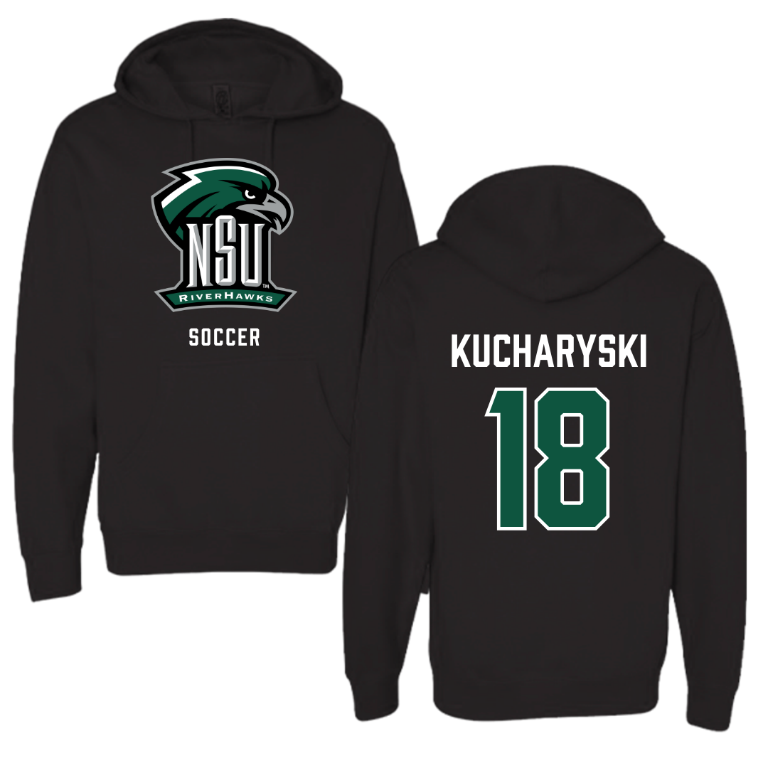 Northeastern State University Soccer Black NSU Hoodie - #18 Olivia Kucharyski