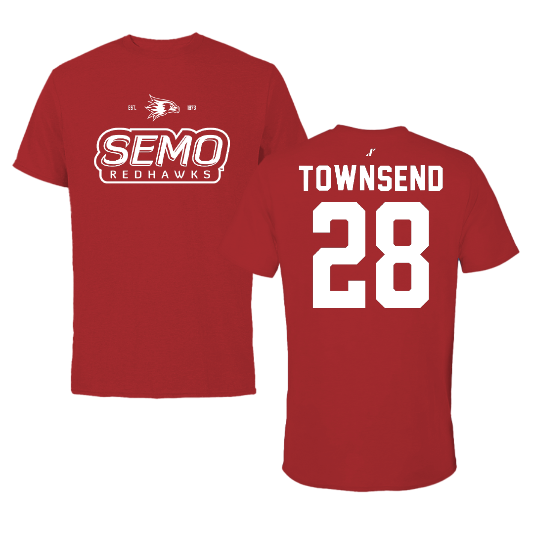 Southeast Missouri State University Football Canvas Red General Tee - #28 Amare Townsend