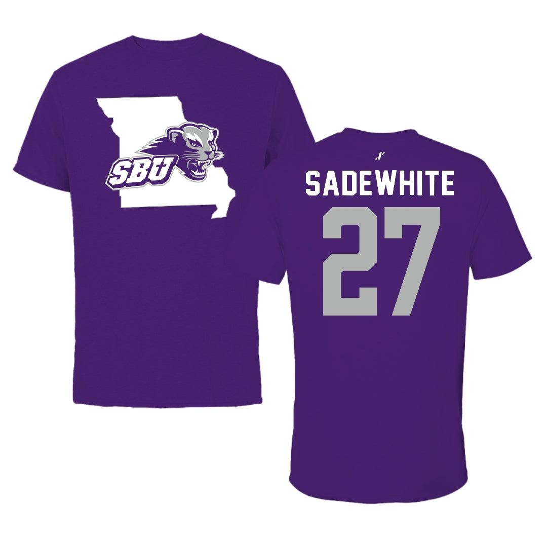 Southwest Baptist University Softball Purple State Tee - #27 Lucy Sadewhite