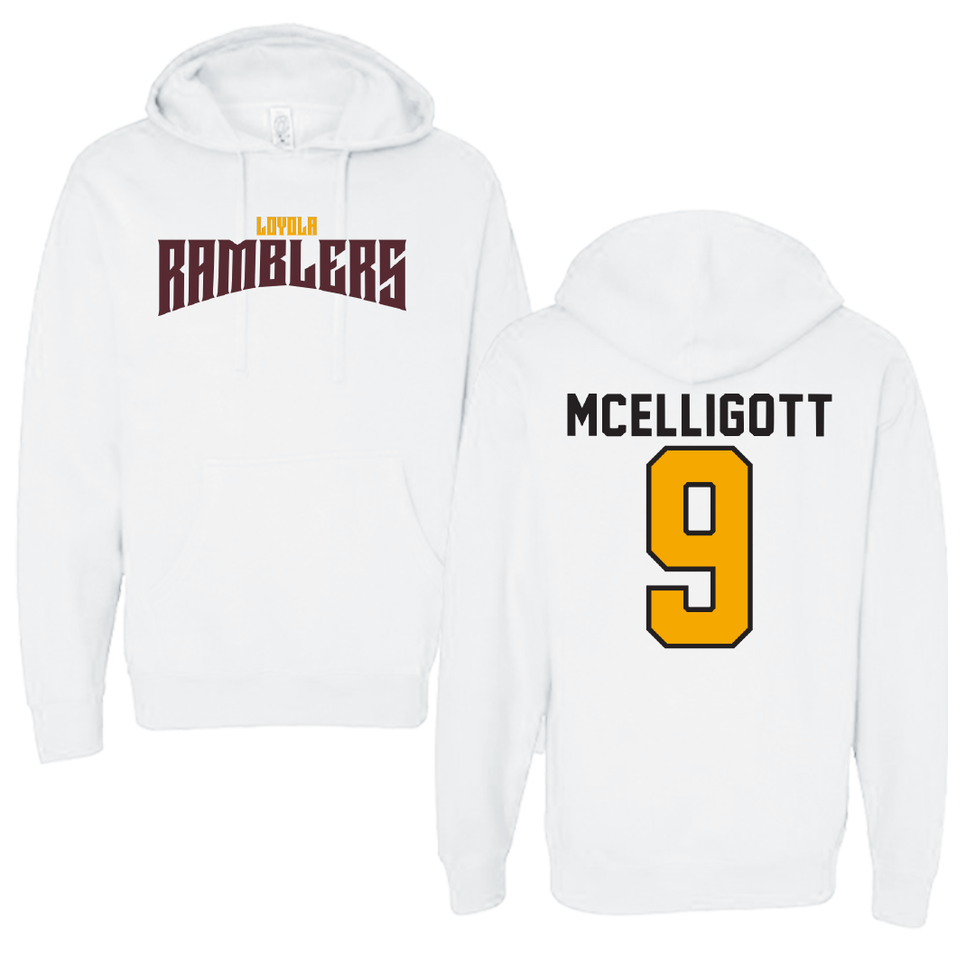 Loyola University-Chicago Volleyball White Classic Hoodie - #9 Ryan McElligott