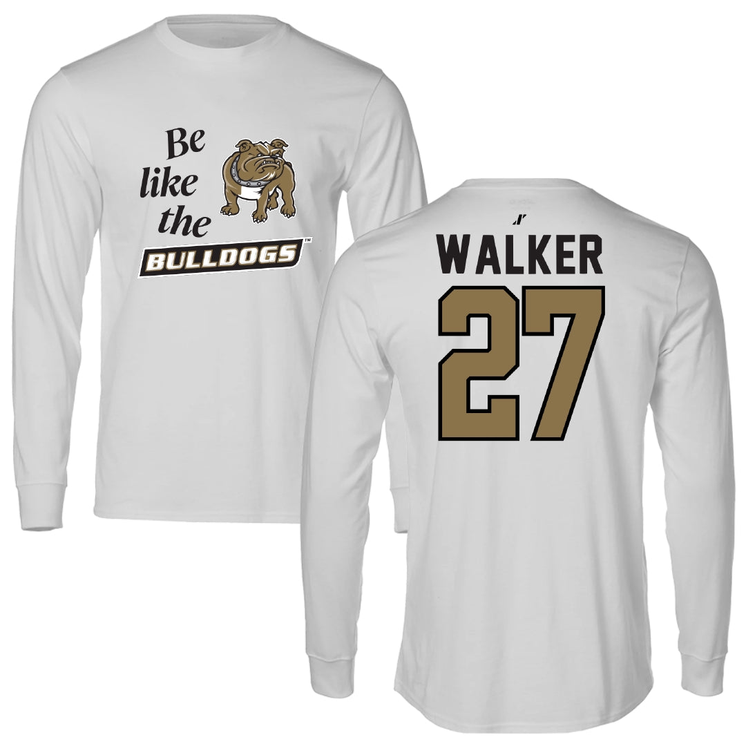 Bryant University Football Light Gray Be Like Us Performance Long Sleeve - #27 Dedric Walker