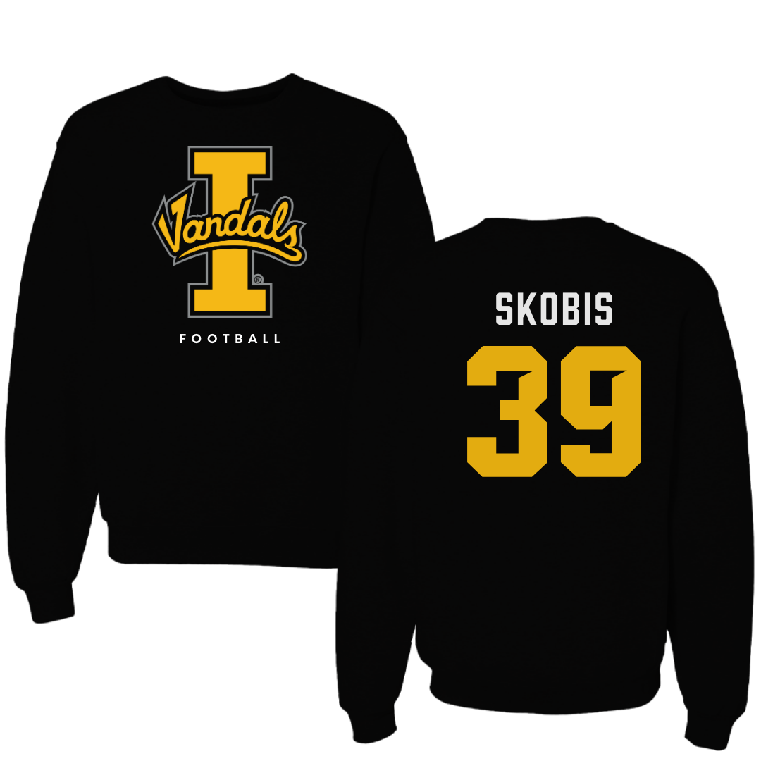University of Idaho Football Black Crewneck - #39 Jacob Skobis