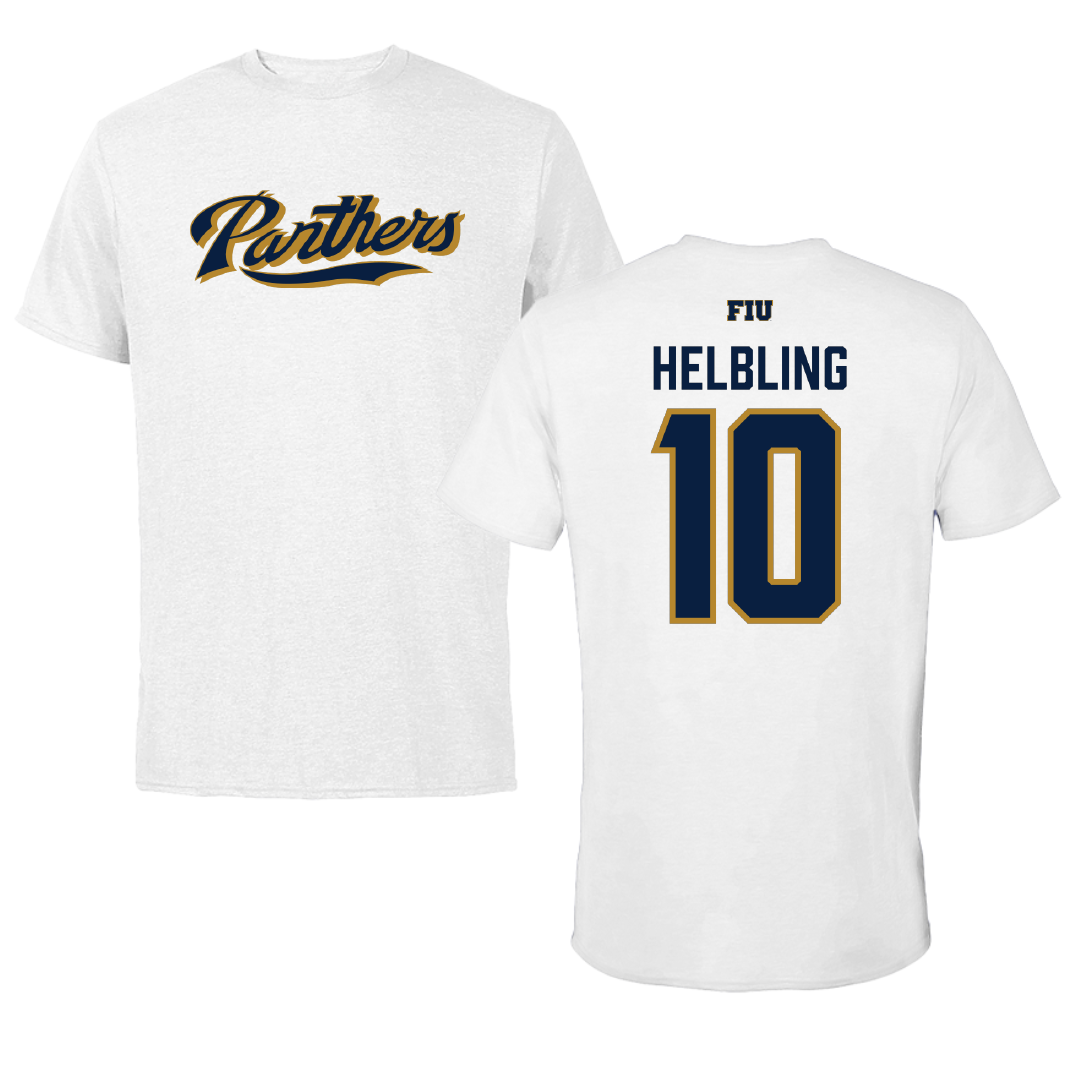 Florida International University Softball White Performance Tee - #10 Grace Helbling