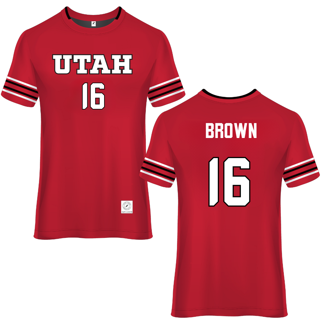 University of Utah Red Soccer Jersey - #16 Courtney Brown