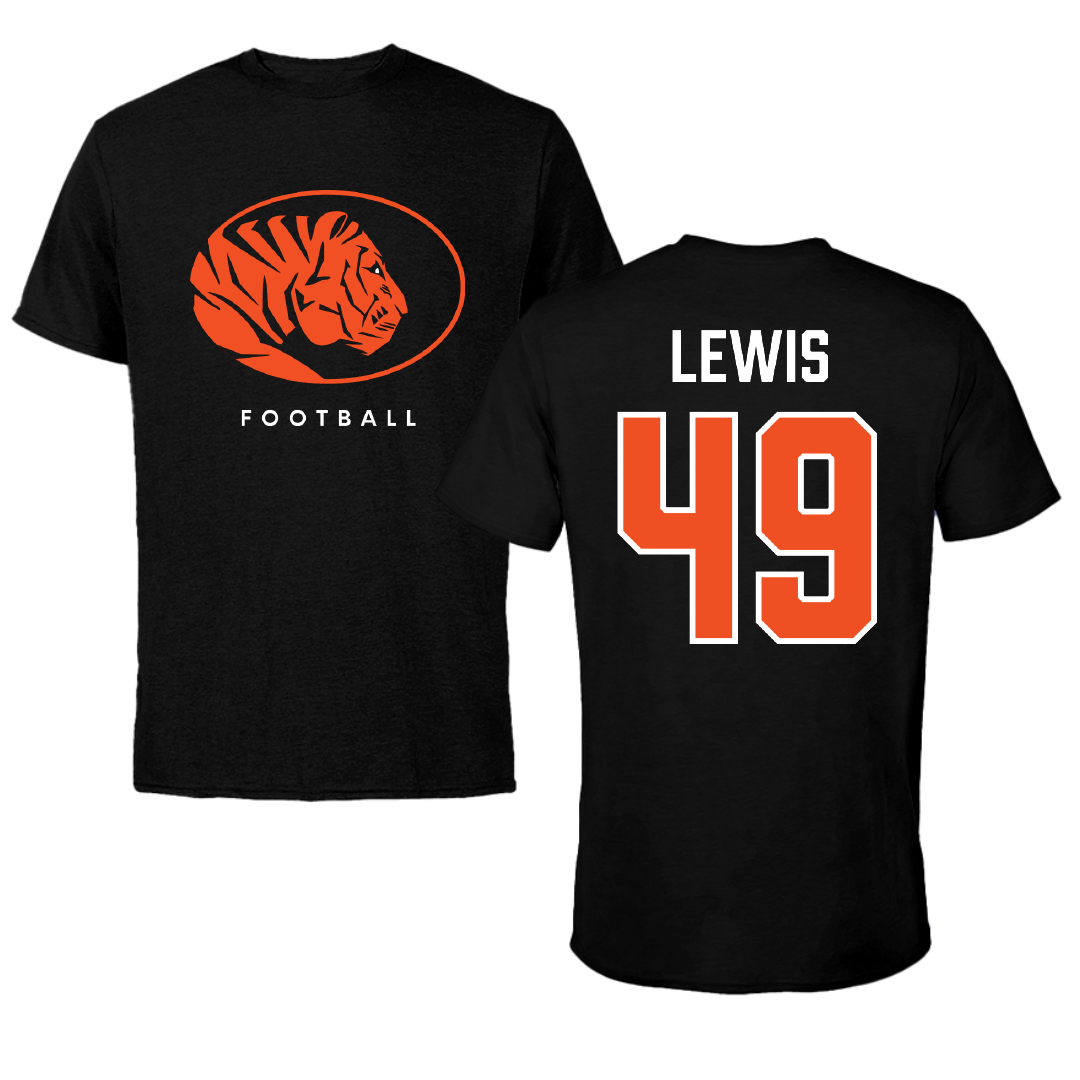 East Central University Football Black Performance Tee - #49 Amajah Lewis