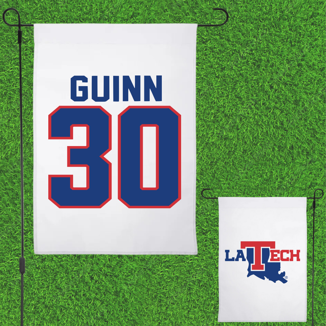 Louisiana Tech University Baseball White Garden Flag - #30 Hutson Guinn