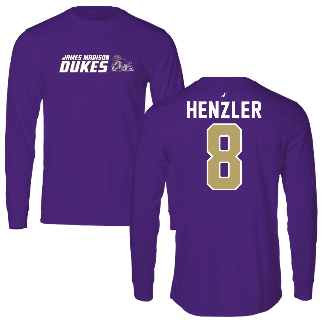 James Madison University Softball Purple General Performance Long Sleeve - #8 Bella Henzler