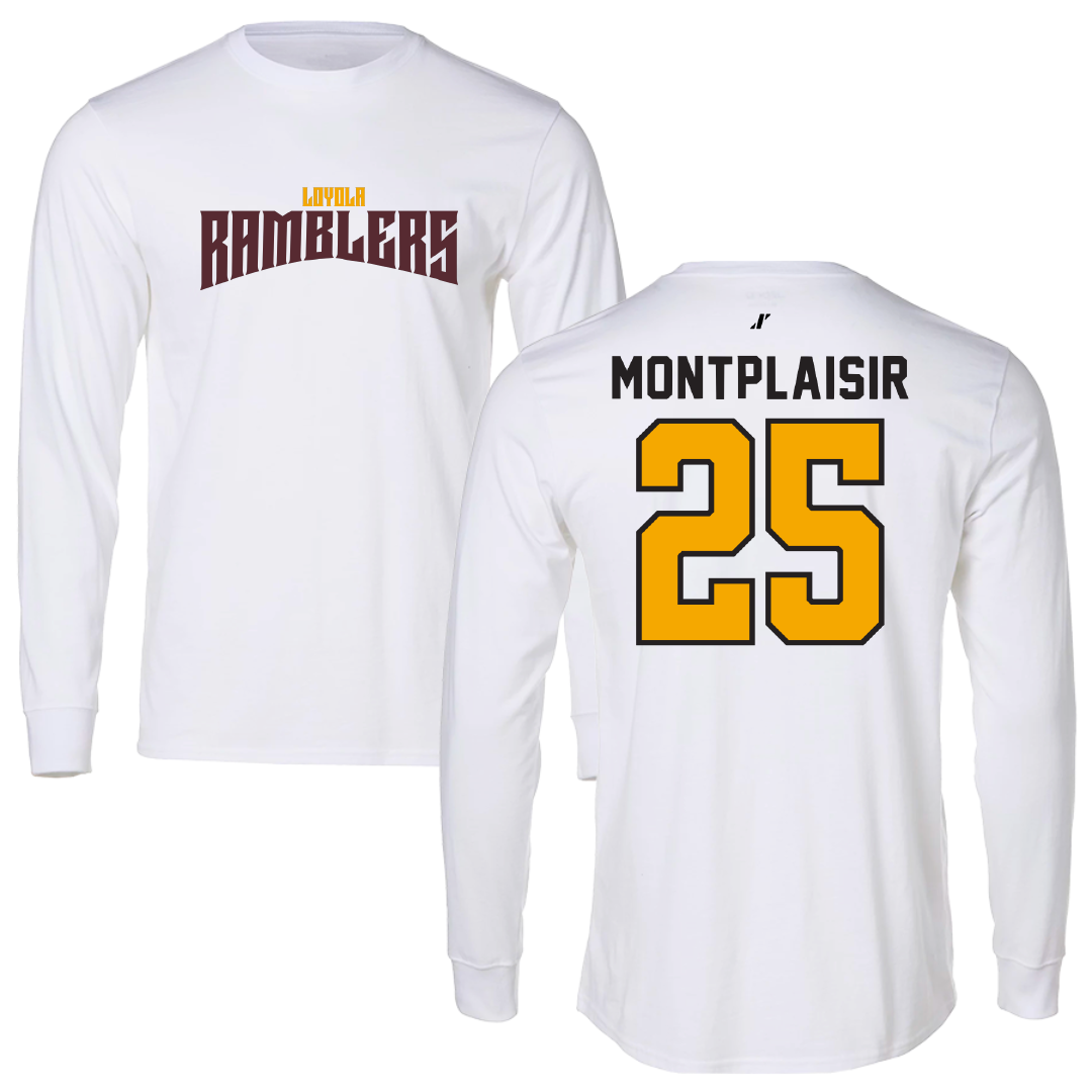 Loyola University-Chicago Volleyball White Classic Long Sleeve - #25 Benjamin Montplaisir
