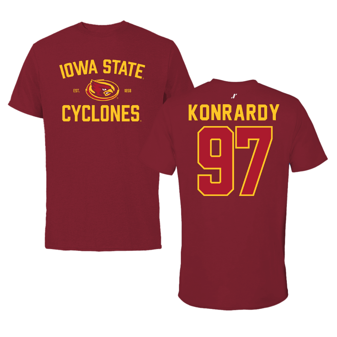 Iowa State University Football Cardinal General Tee - #97 Kyle Konrardy