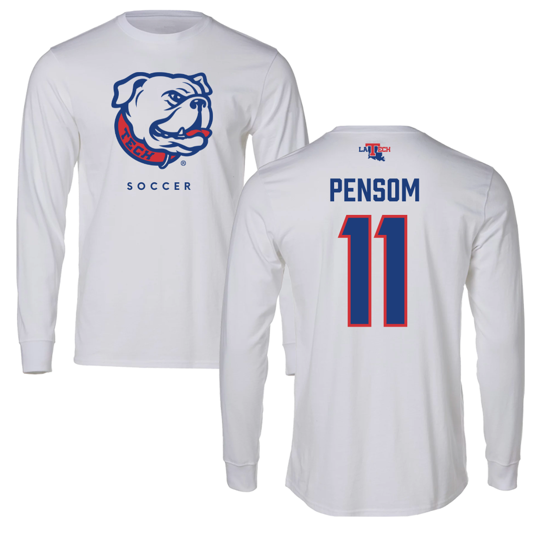 Louisiana Tech University Soccer White Long Sleeve - #11 Madison Pensom