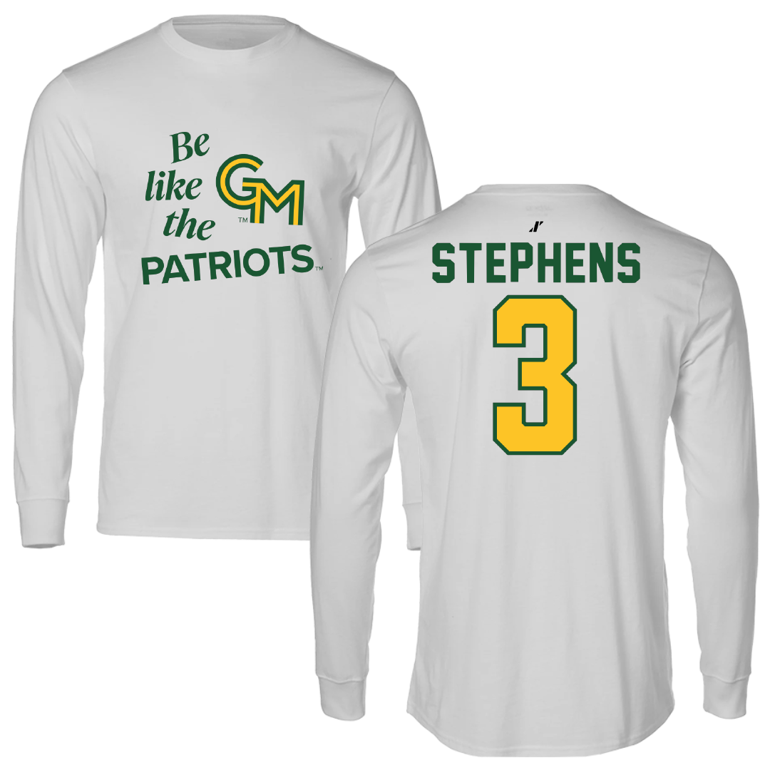 George Mason University Soccer Light Gray Be Like Us Long Sleeve - #3 Levi Stephens
