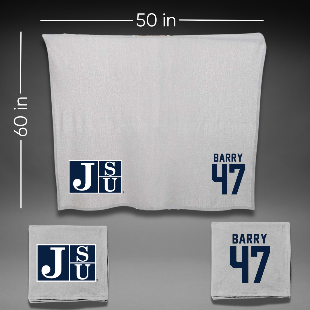 Jackson State University Football Gray Blanket - #47 Jackson Barry