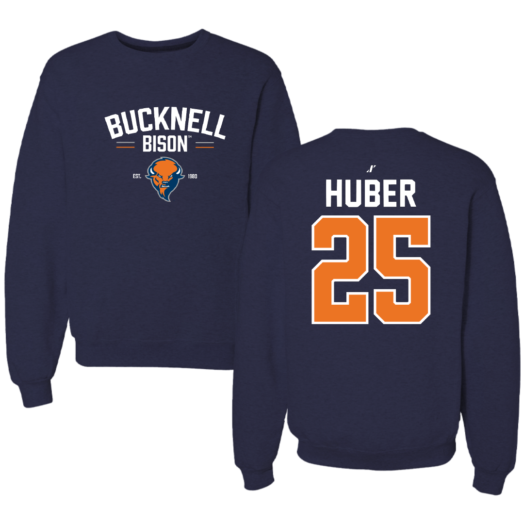 Bucknell University Lacrosse Navy General Crewneck - #25 Hans Huber