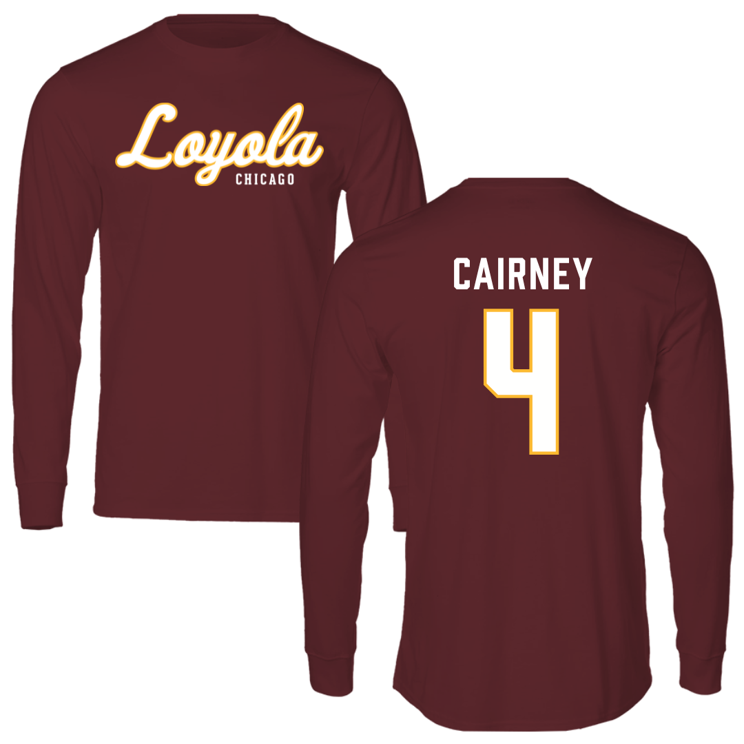 Loyola University-Chicago Soccer Maroon Long Sleeve - #4 TJ Cairney