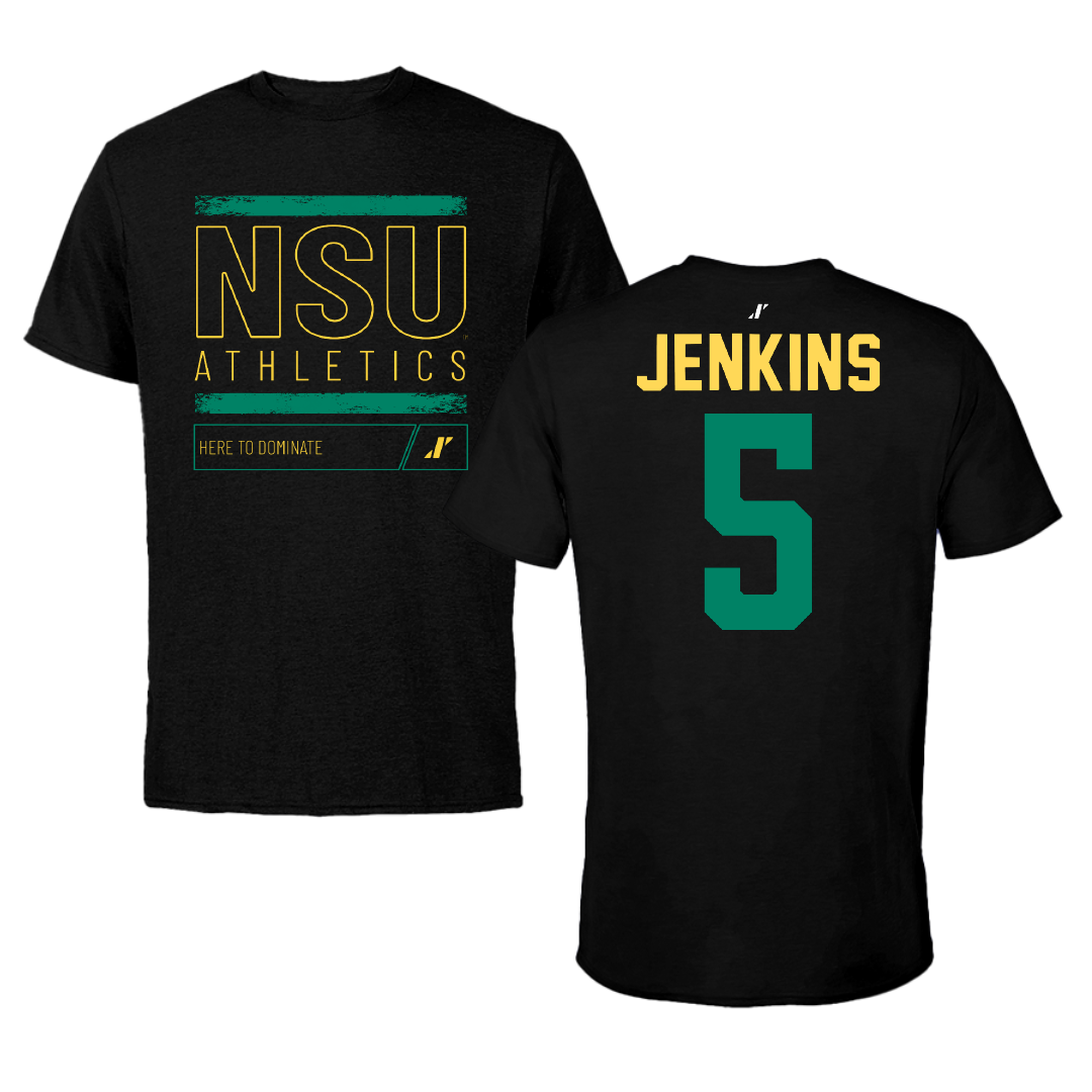 Norfolk State University Basketball Black Dominate Tee - #5 Tyrese Jenkins